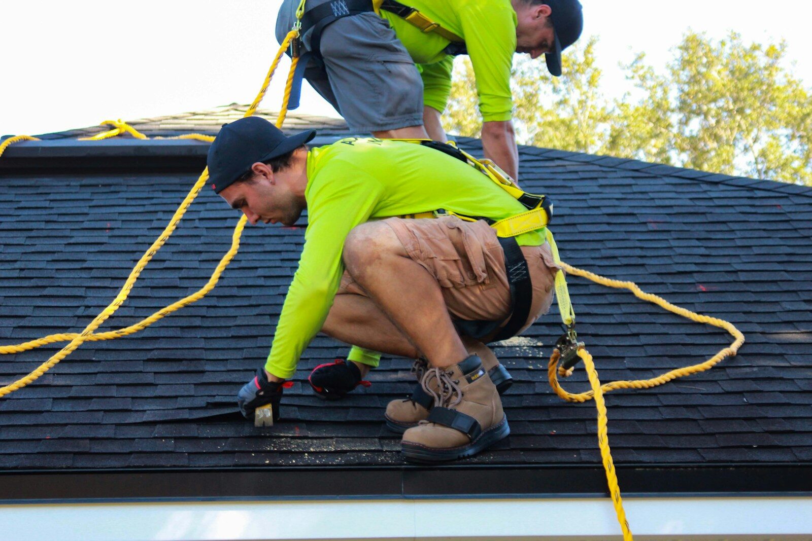 Asphalt shingle roof on a home being evaluated for insurance condition and storm risk